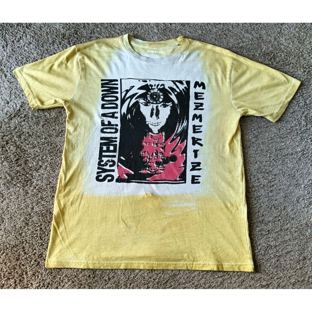 System Of A Down Reflections  Graphic T-Shirt Men's Size Large Yellow